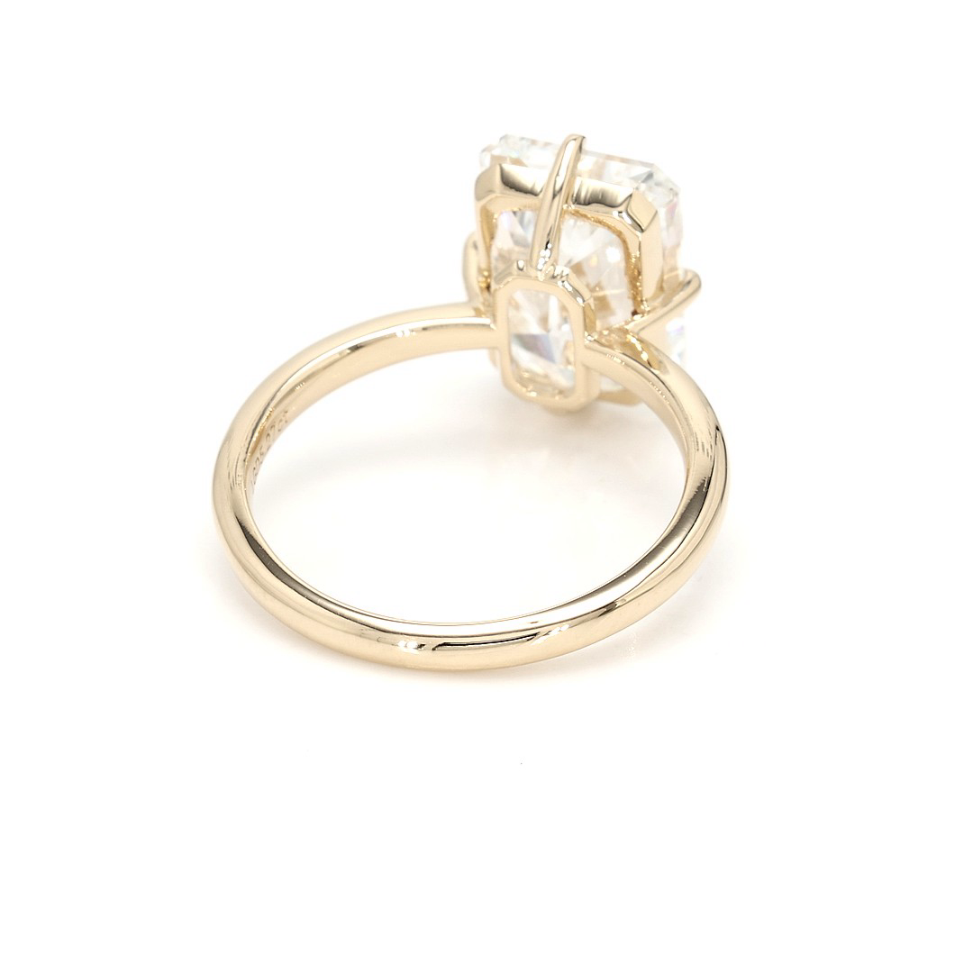 18K 5.27ct Radiant Shaped Rachelle Ring Yellow Frame 6