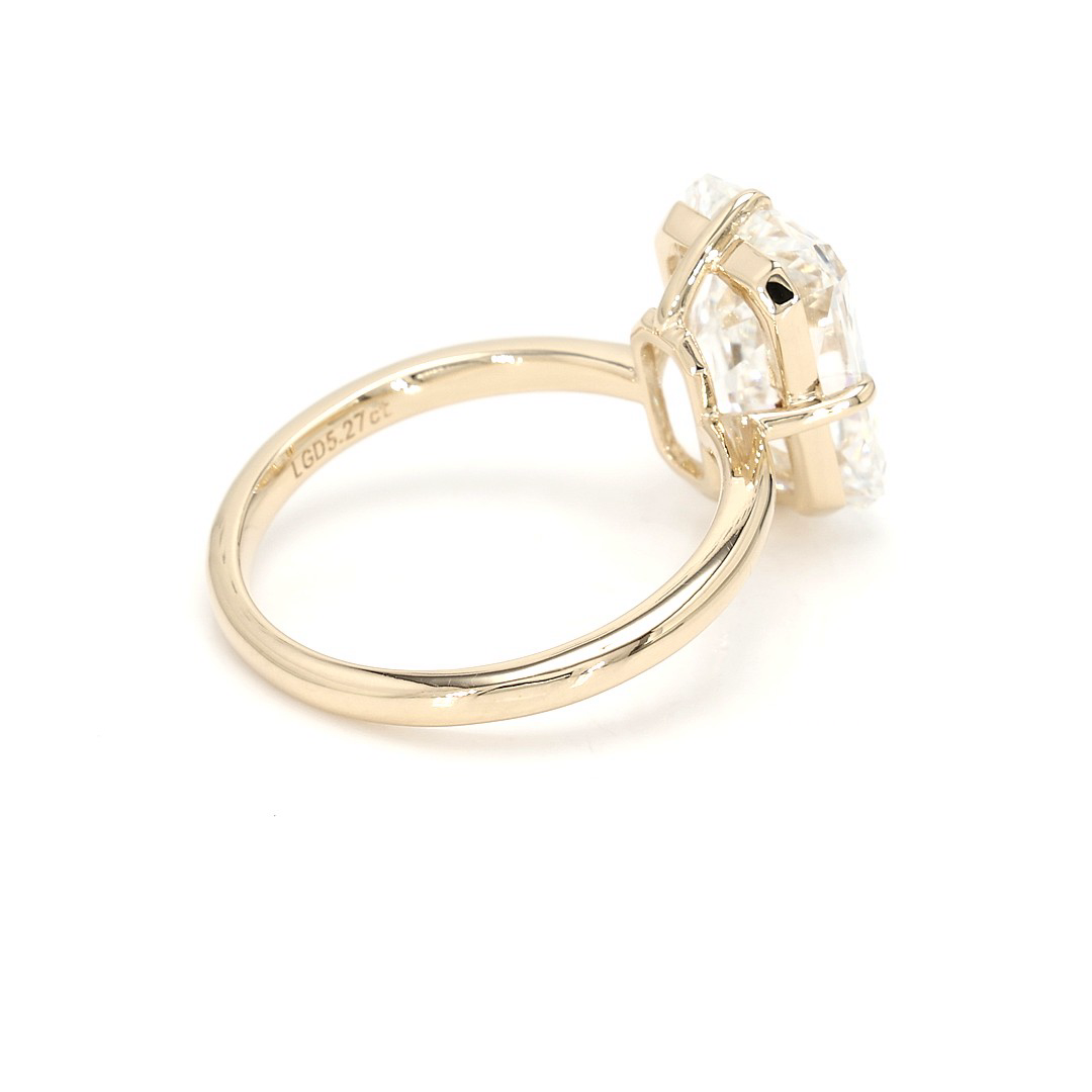 18K 5.27ct Radiant Shaped Rachelle Ring Yellow Frame 7