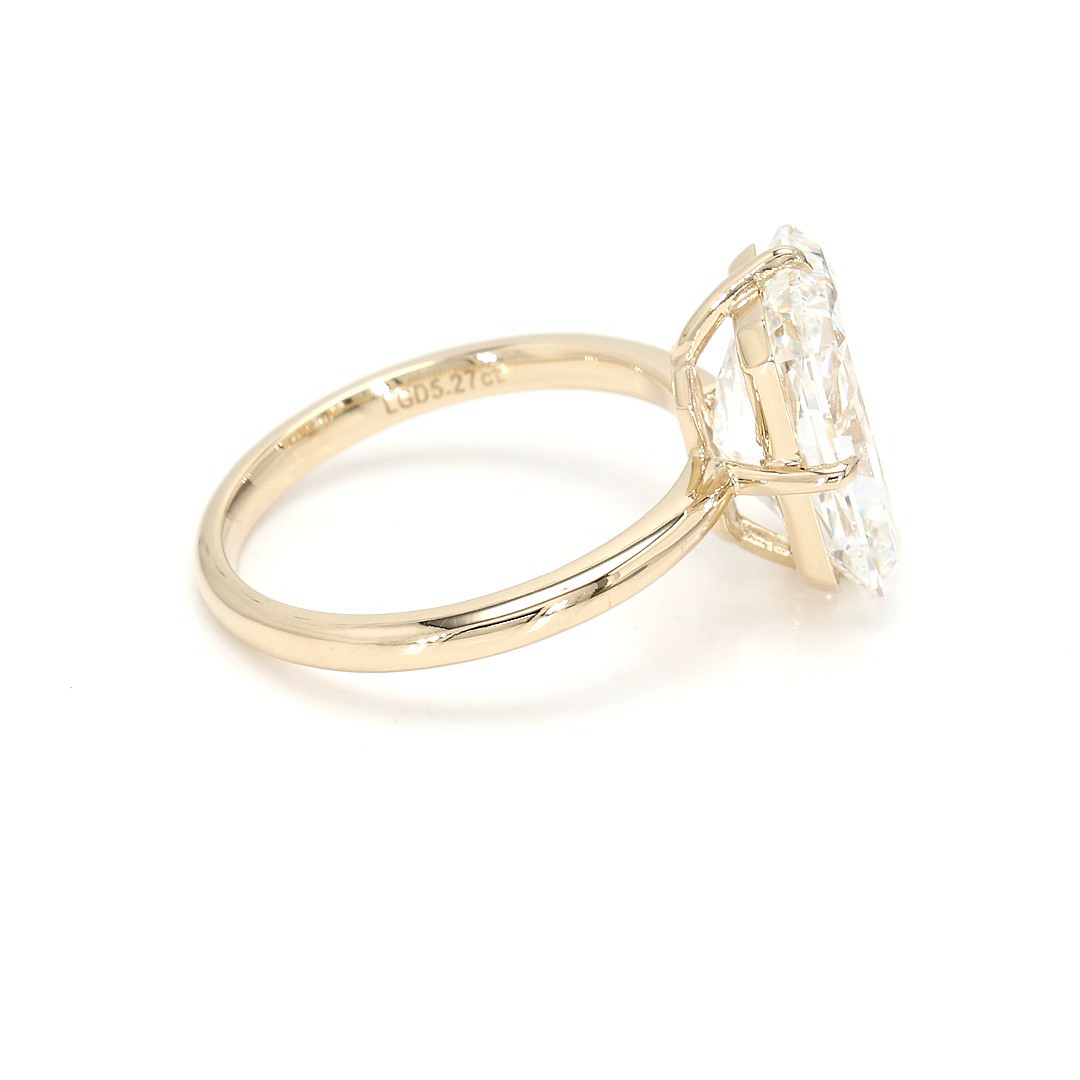 18K 5.27ct Radiant Shaped Rachelle Ring Yellow Frame 8