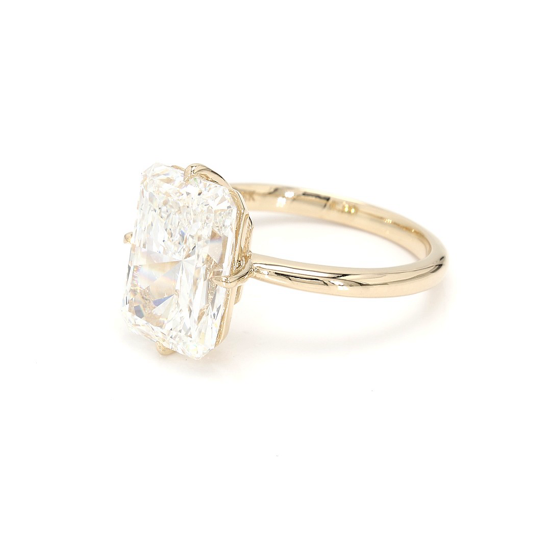 18K 5.27ct Radiant Shaped Rachelle Ring Yellow Frame 12