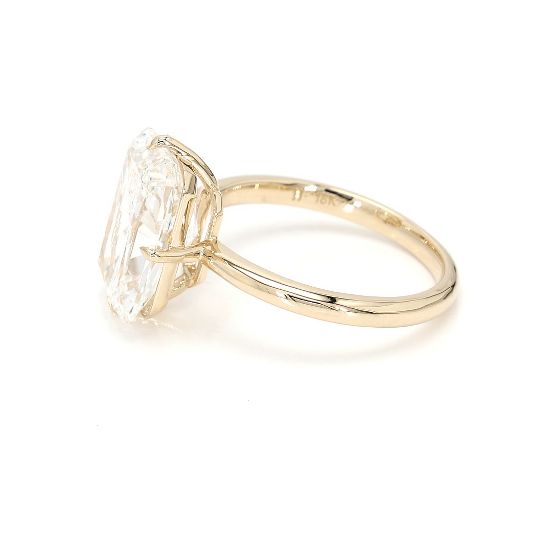 18K 5.27ct Radiant Shaped Rachelle Ring Yellow Frame 13
