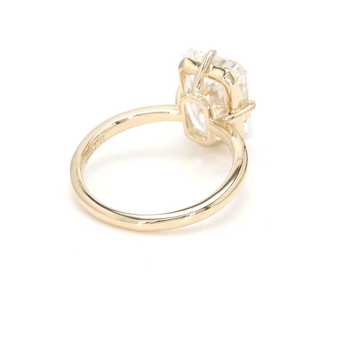 18K 5.27ct Radiant Shaped Rachelle Ring Yellow Frame 17