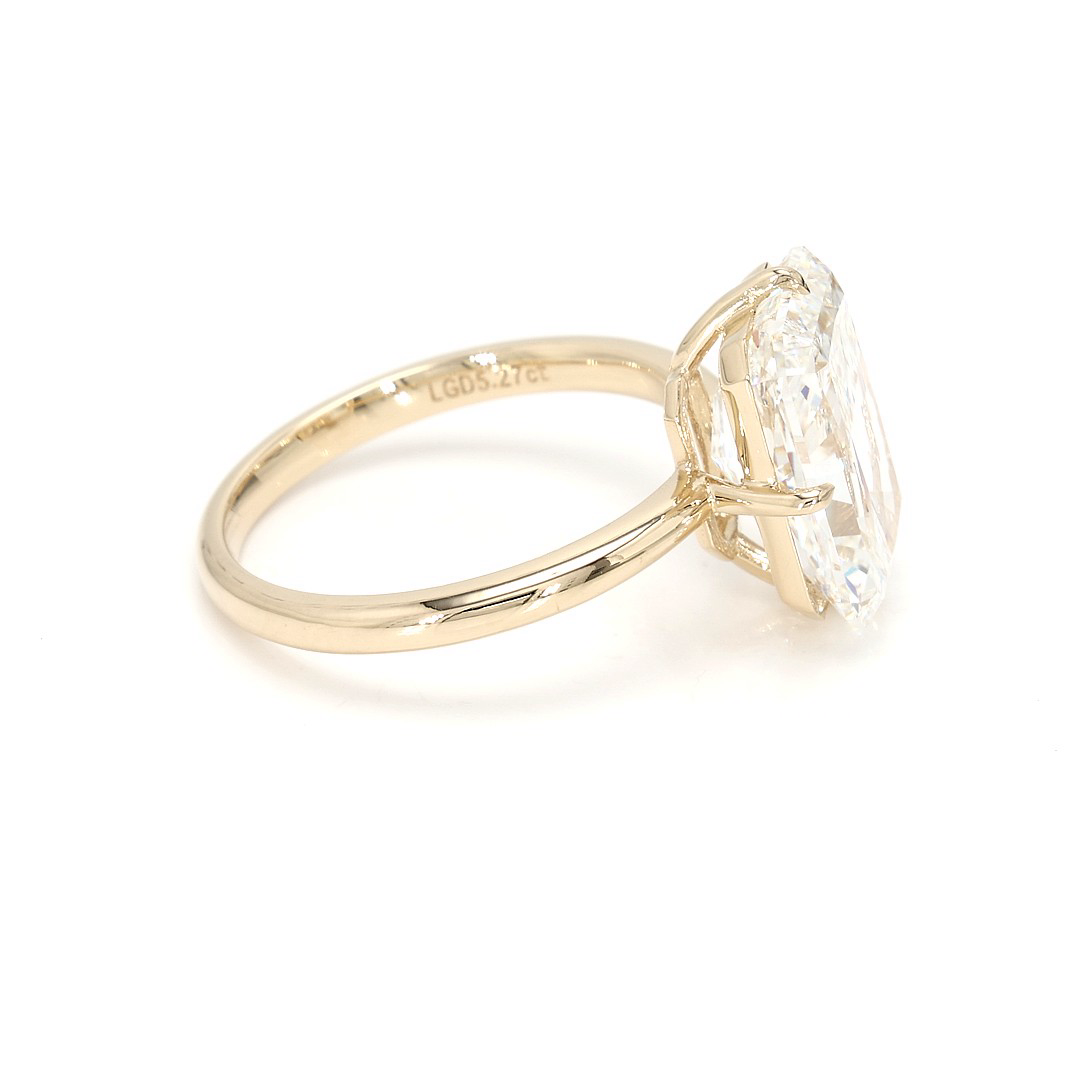 18K 5.27ct Radiant Shaped Rachelle Ring Yellow Frame 19