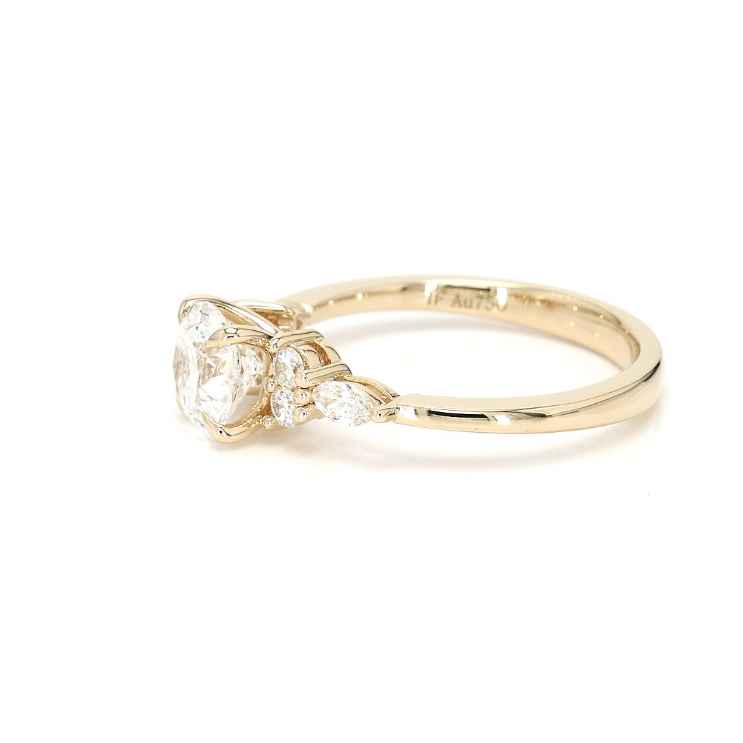 18K 1.09ct Round Shaped Noelle Ring Yellow Frame 2
