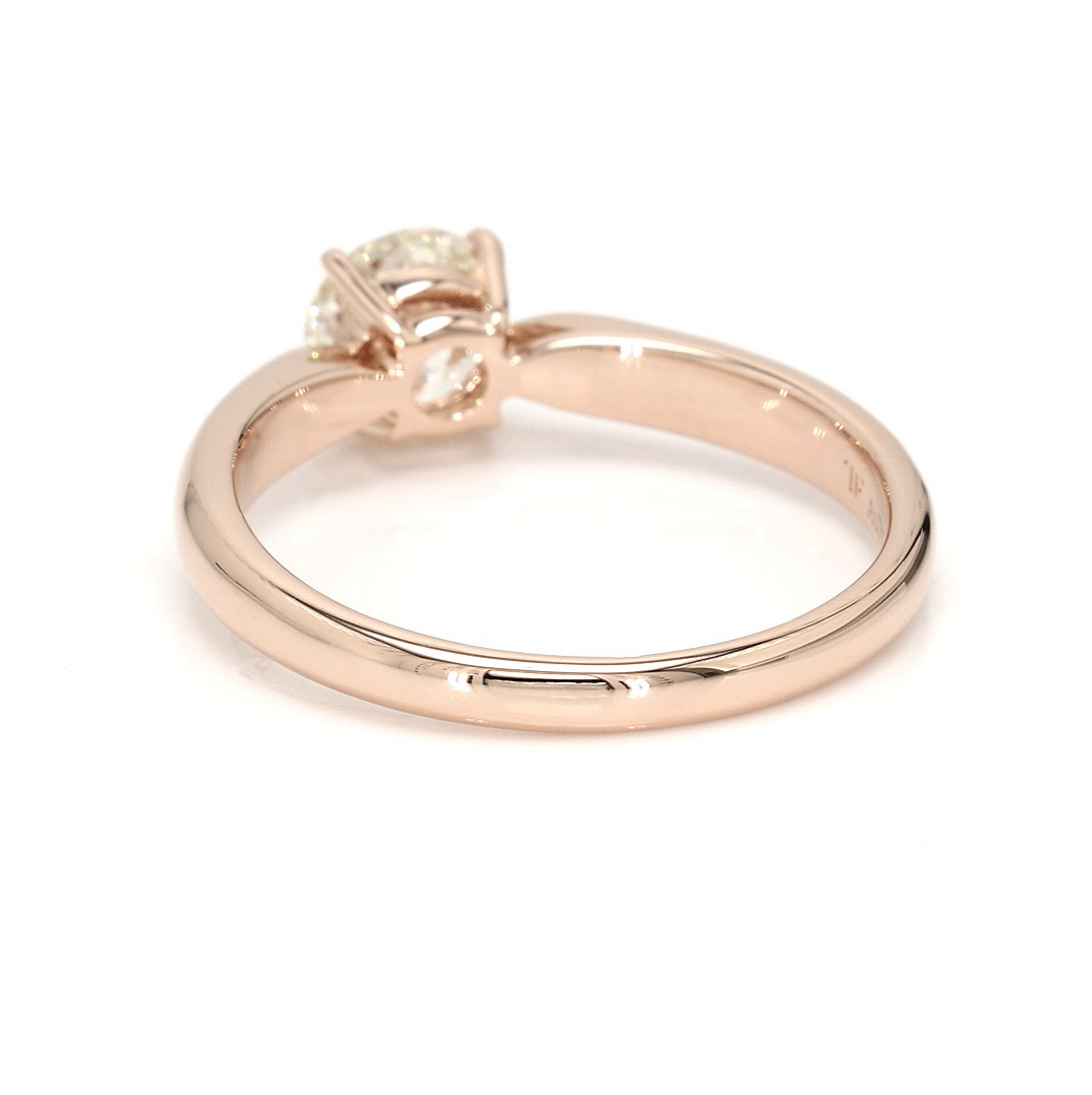 18K 0.76ct Round Shaped Diane Ring Rose Frame 4