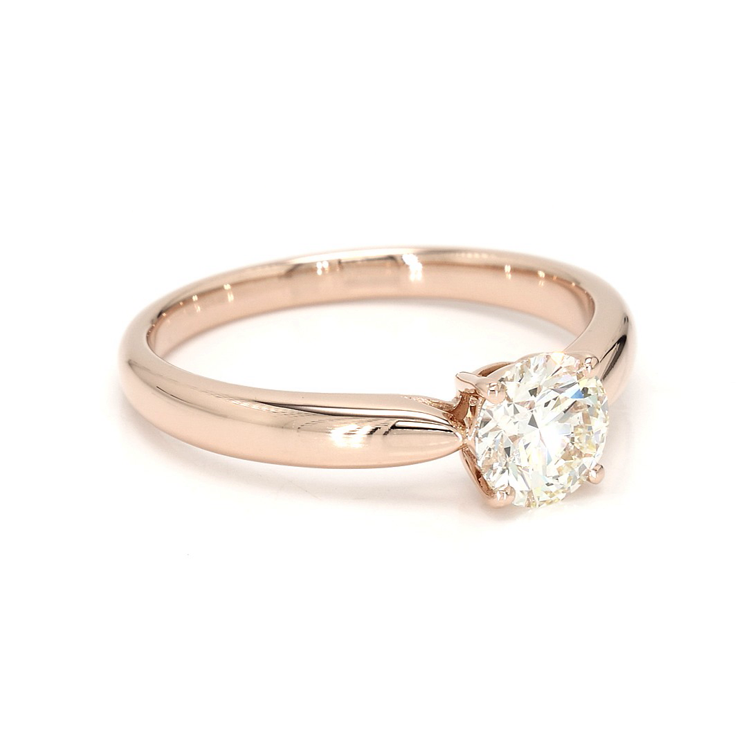 18K 0.76ct Round Shaped Diane Ring Rose Frame 9