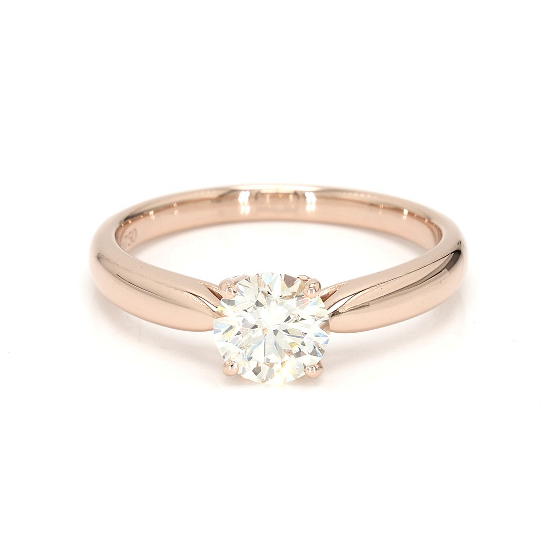 18K 0.76ct Round Shaped Diane Ring Rose Frame 10