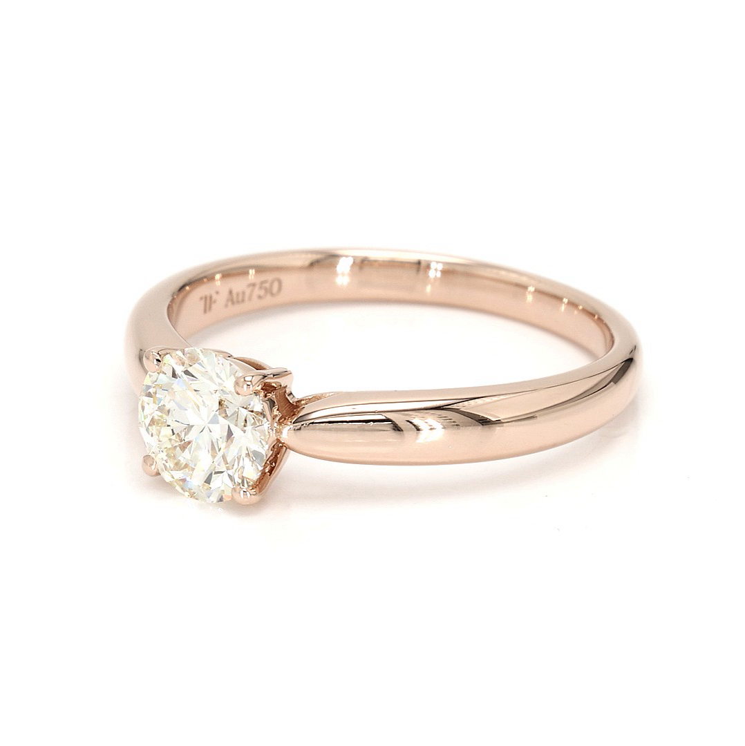 18K 0.76ct Round Shaped Diane Ring Rose Frame 11