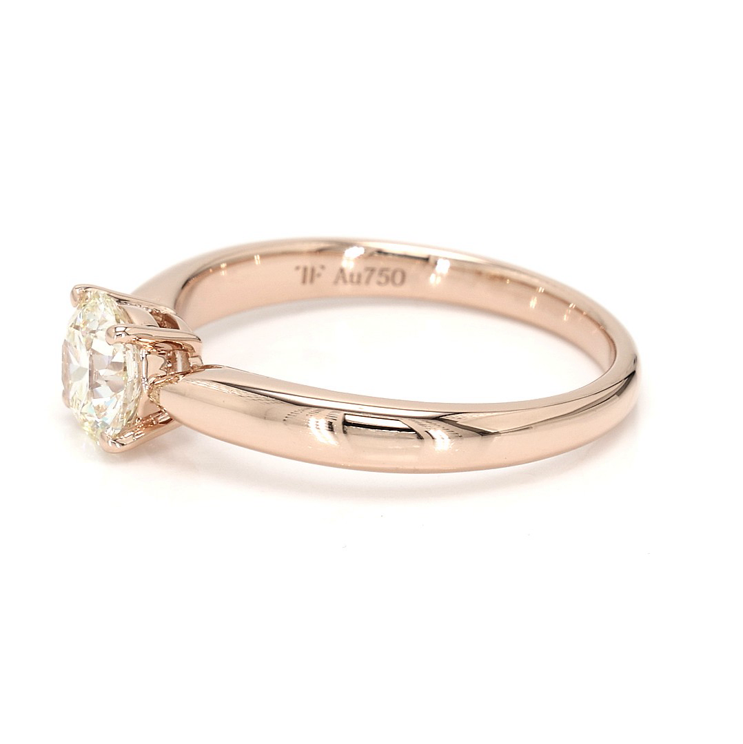 18K 0.76ct Round Shaped Diane Ring Rose Frame 12