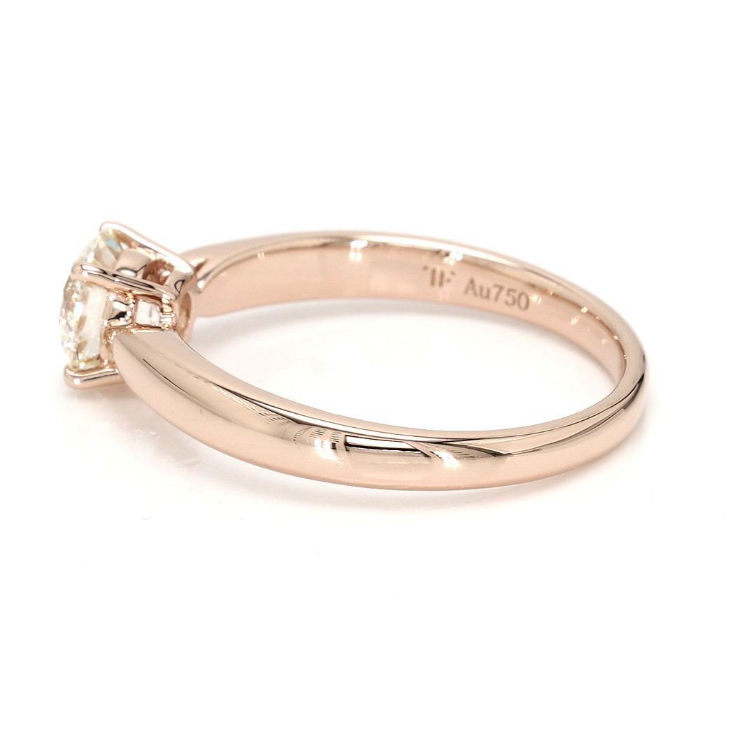 18K 0.76ct Round Shaped Diane Ring Rose Frame 13