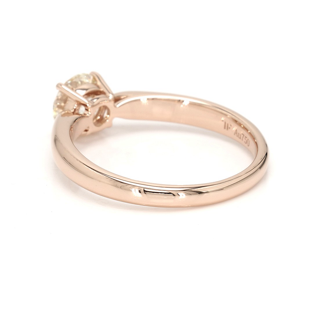 18K 0.76ct Round Shaped Diane Ring Rose Frame 14