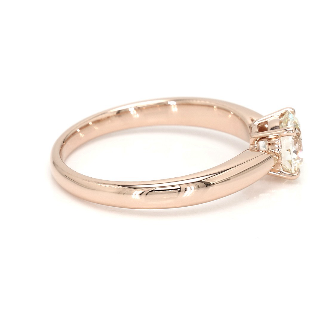 18K 0.76ct Round Shaped Diane Ring Rose Frame 18