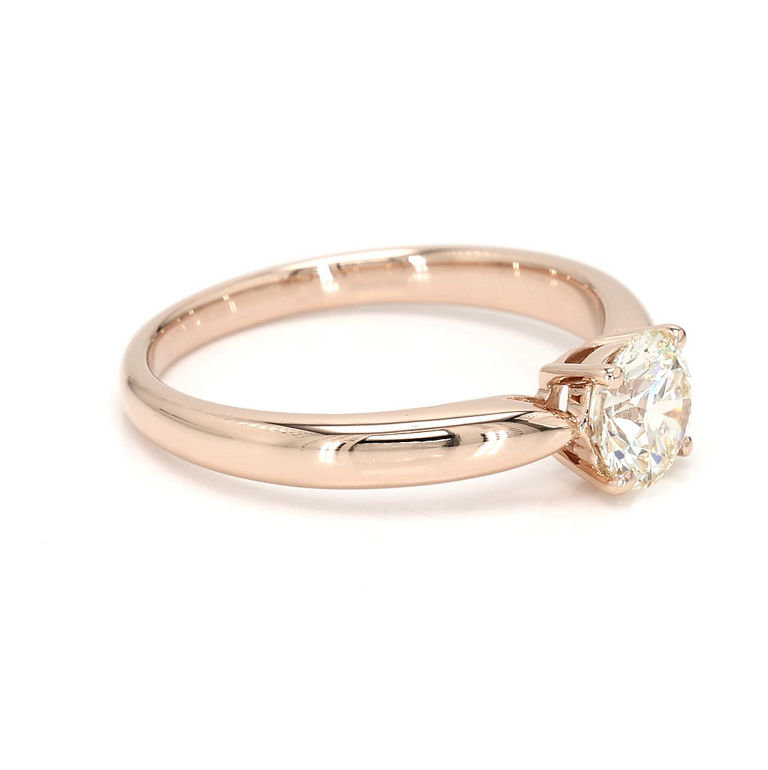 18K 0.76ct Round Shaped Diane Ring Rose Frame 19