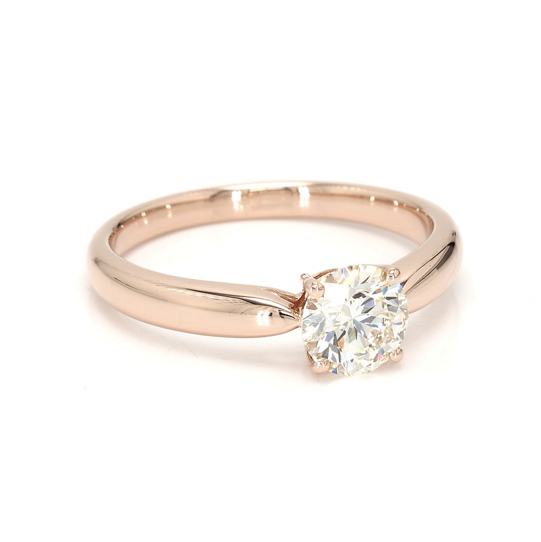 18K 0.76ct Round Shaped Diane Ring Rose Frame 20