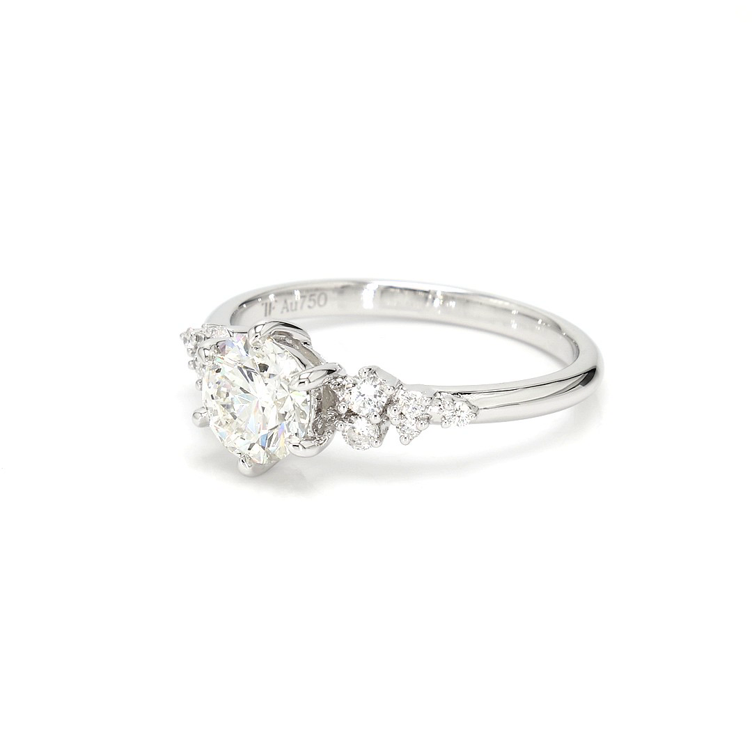 18K 0.92ct Round Shaped Sophie Ring White Frame 1
