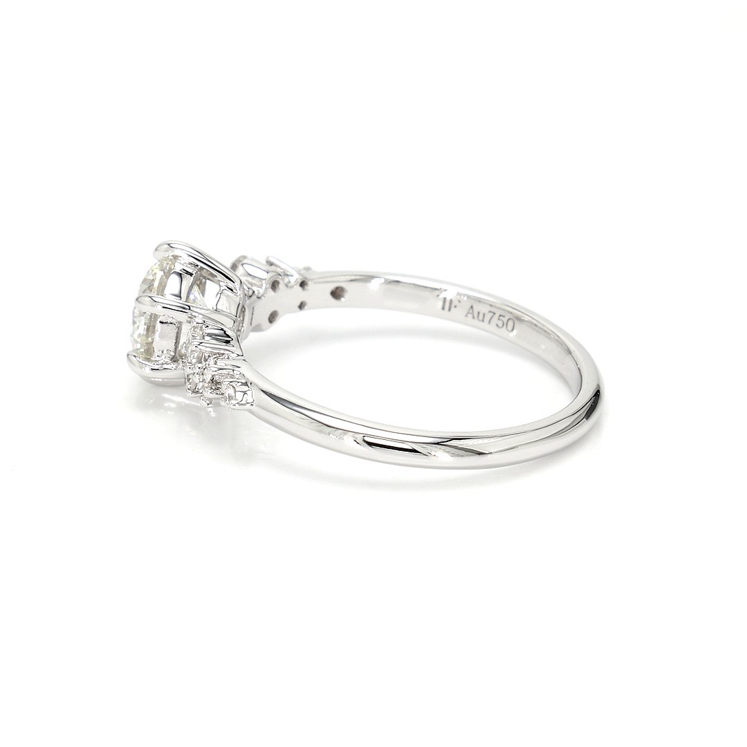 18K 0.92ct Round Shaped Sophie Ring White Frame 3