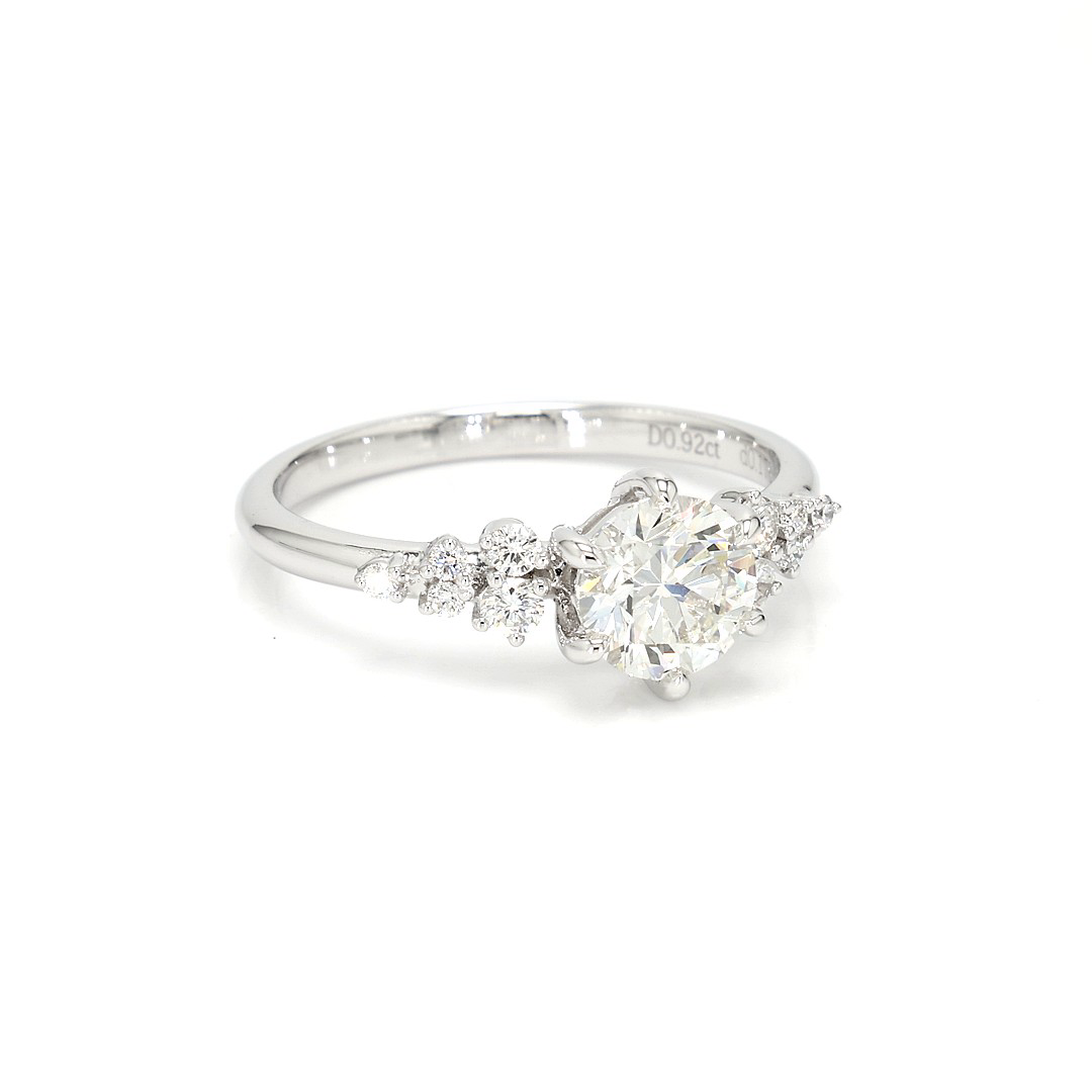 18K 0.92ct Round Shaped Sophie Ring White Frame 10
