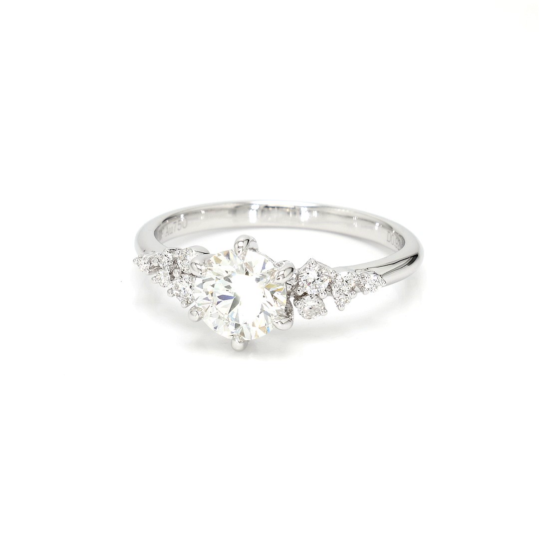 18K 0.92ct Round Shaped Sophie Ring White Frame 11