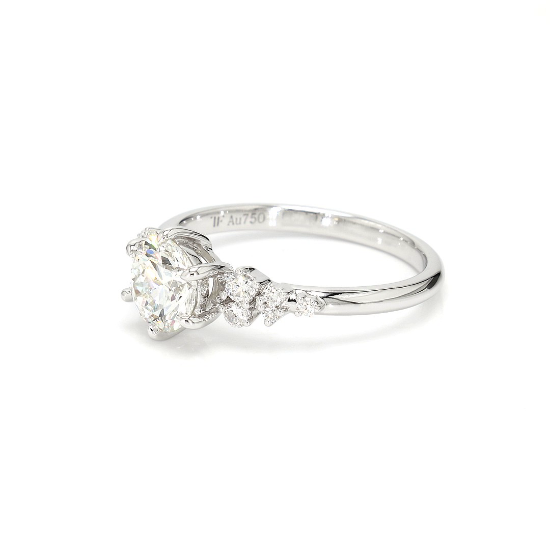 18K 0.92ct Round Shaped Sophie Ring White Frame 12