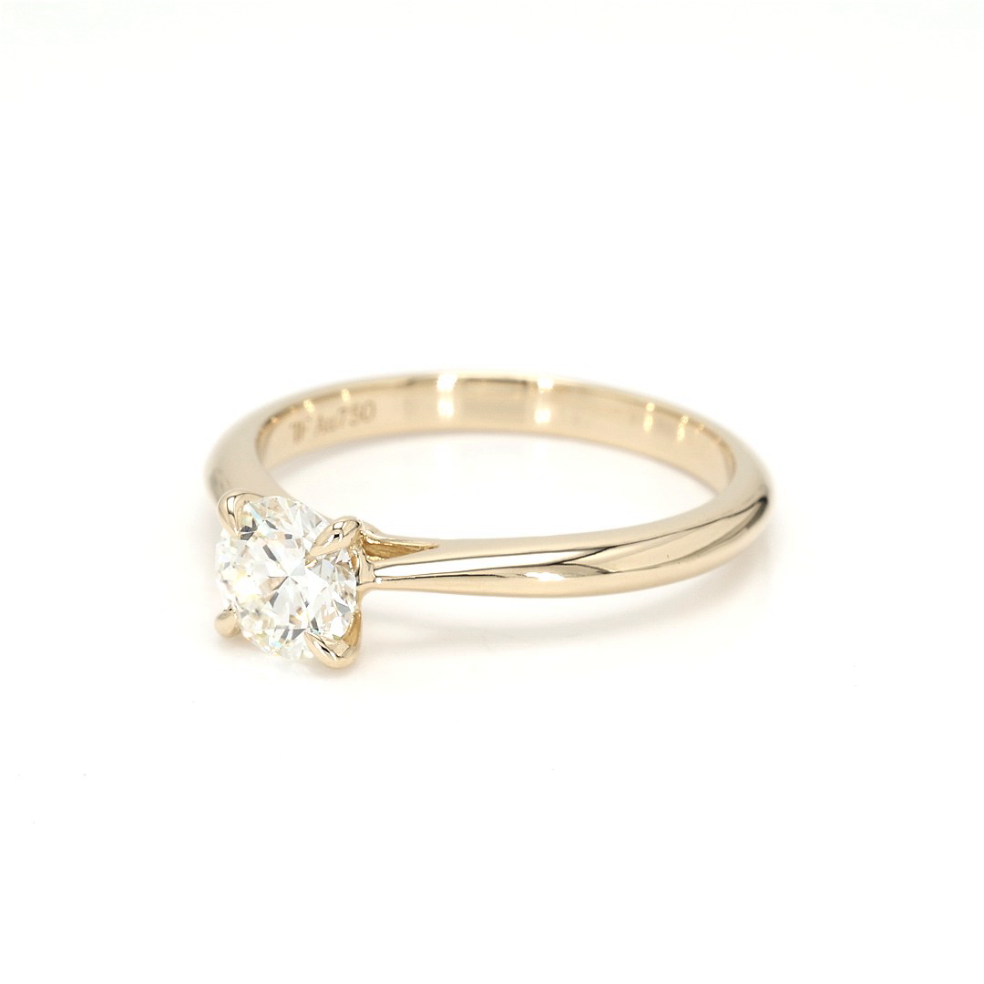 18K 0.7ct Round Shaped Florence Ring Yellow Frame 1