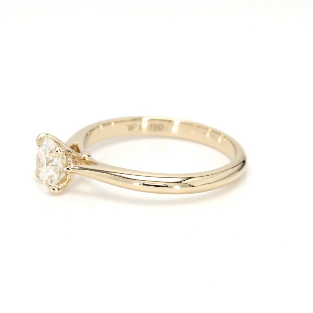 18K 0.7ct Round Shaped Florence Ring Yellow Frame 2