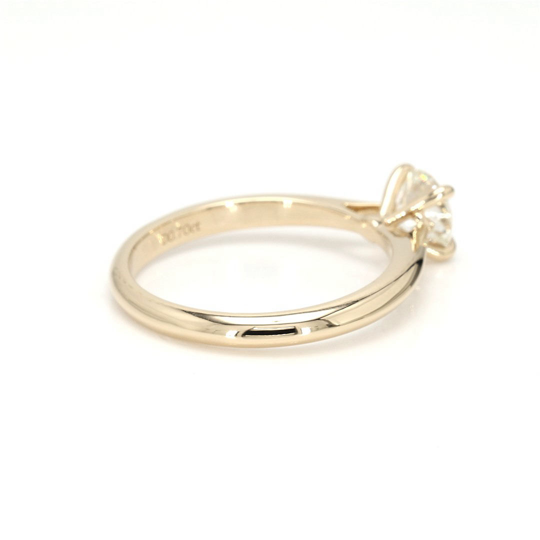 18K 0.7ct Round Shaped Florence Ring Yellow Frame 7