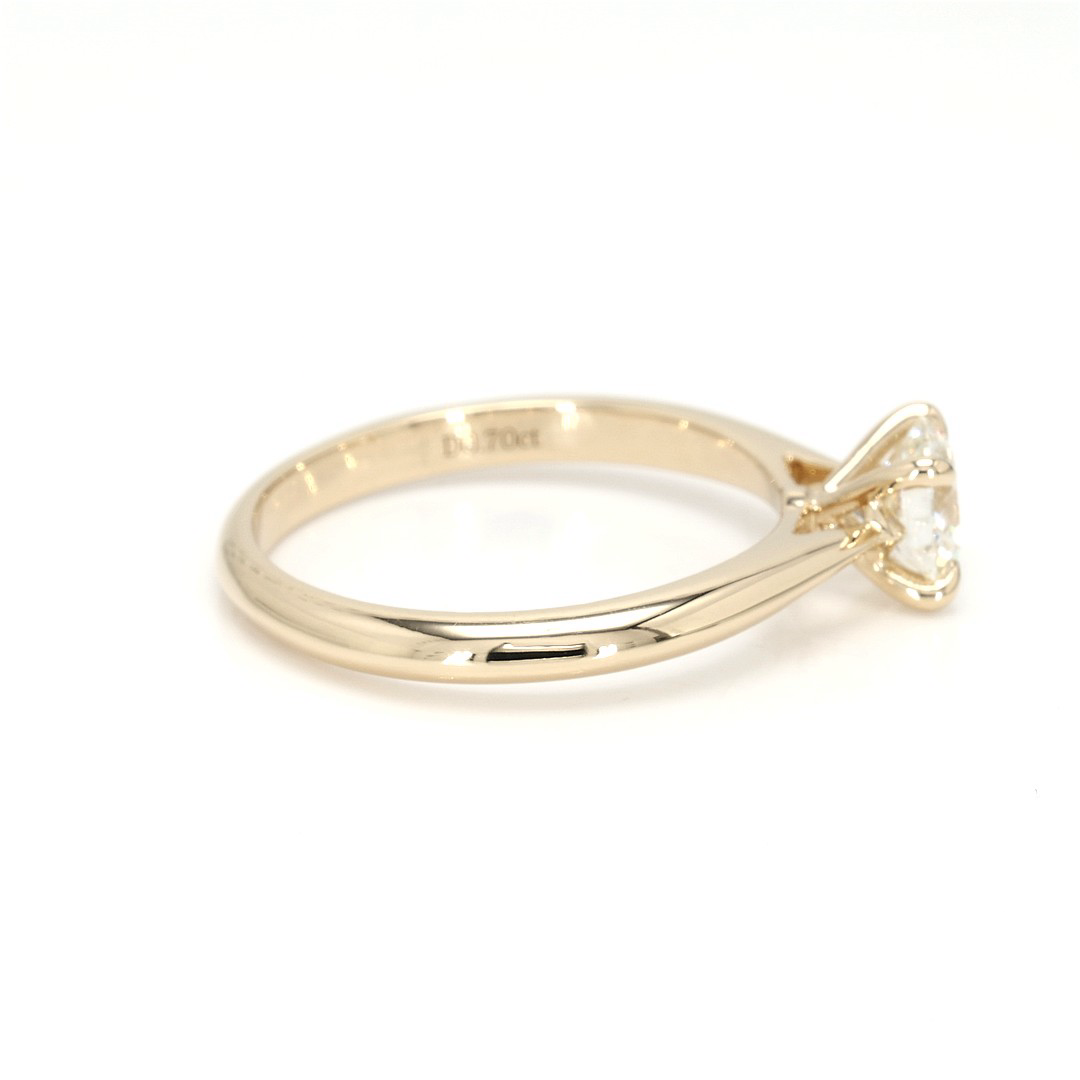 18K 0.7ct Round Shaped Florence Ring Yellow Frame 8