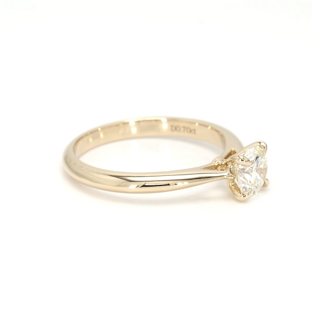 18K 0.7ct Round Shaped Florence Ring Yellow Frame 9