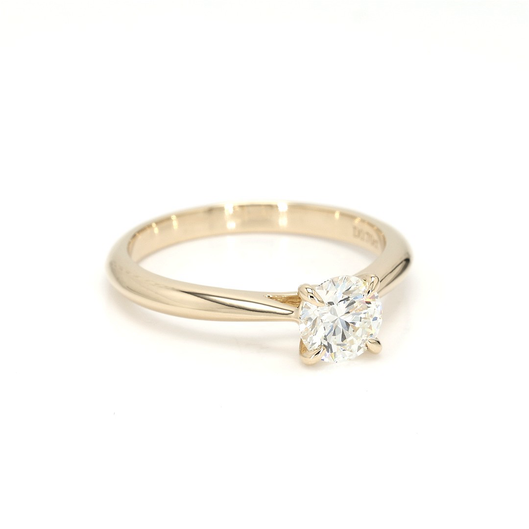 18K 0.7ct Round Shaped Florence Ring Yellow Frame 10