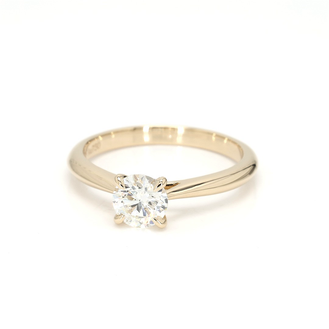 18K 0.7ct Round Shaped Florence Ring Yellow Frame 11