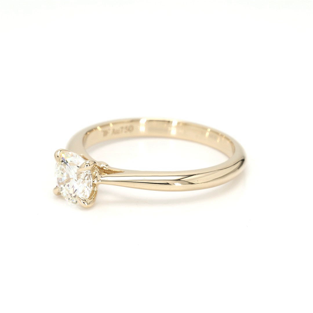 18K 0.7ct Round Shaped Florence Ring Yellow Frame 12