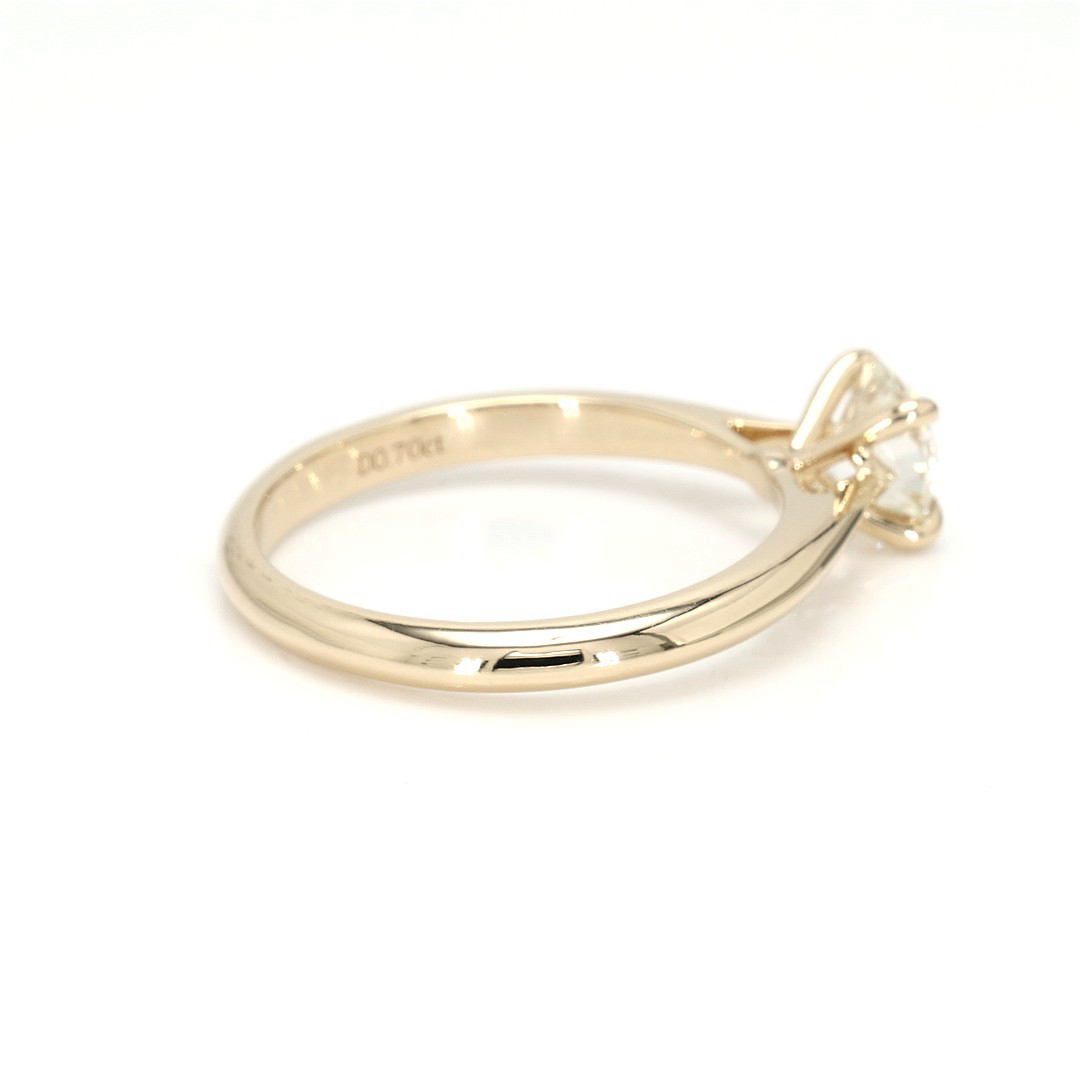 18K 0.7ct Round Shaped Florence Ring Yellow Frame 18