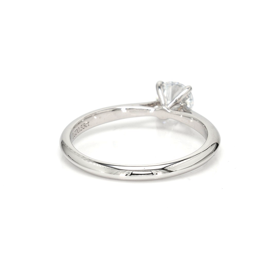 18K 0.53ct Round Shaped Florence Ring White Frame 6