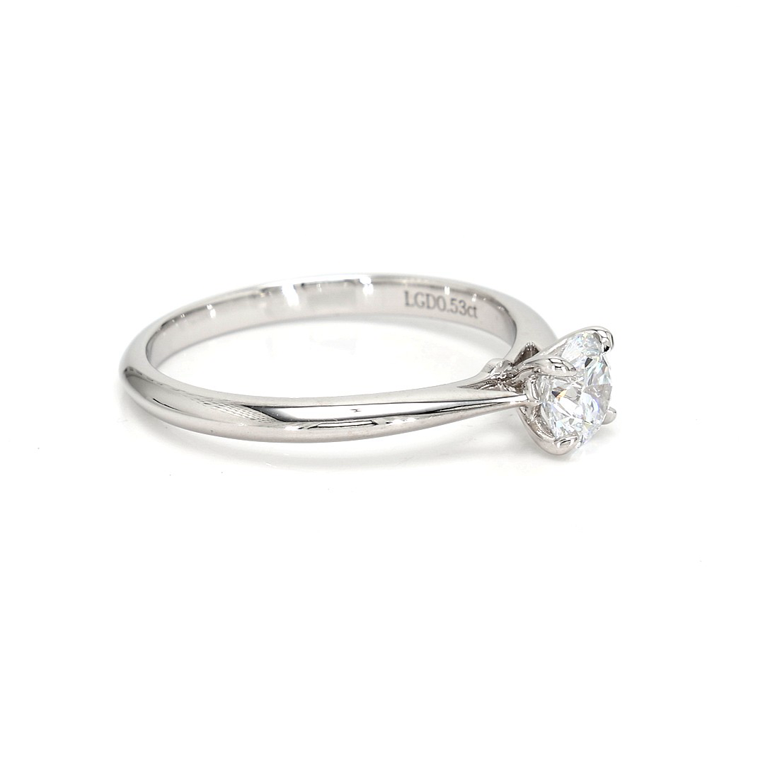 18K 0.53ct Round Shaped Florence Ring White Frame 9