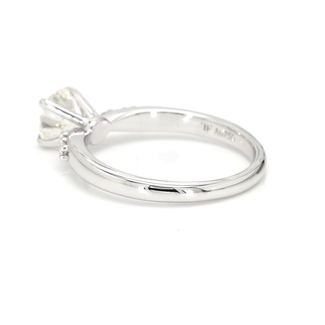 18K 0.79ct Round Shaped Alex Ring White Frame 3