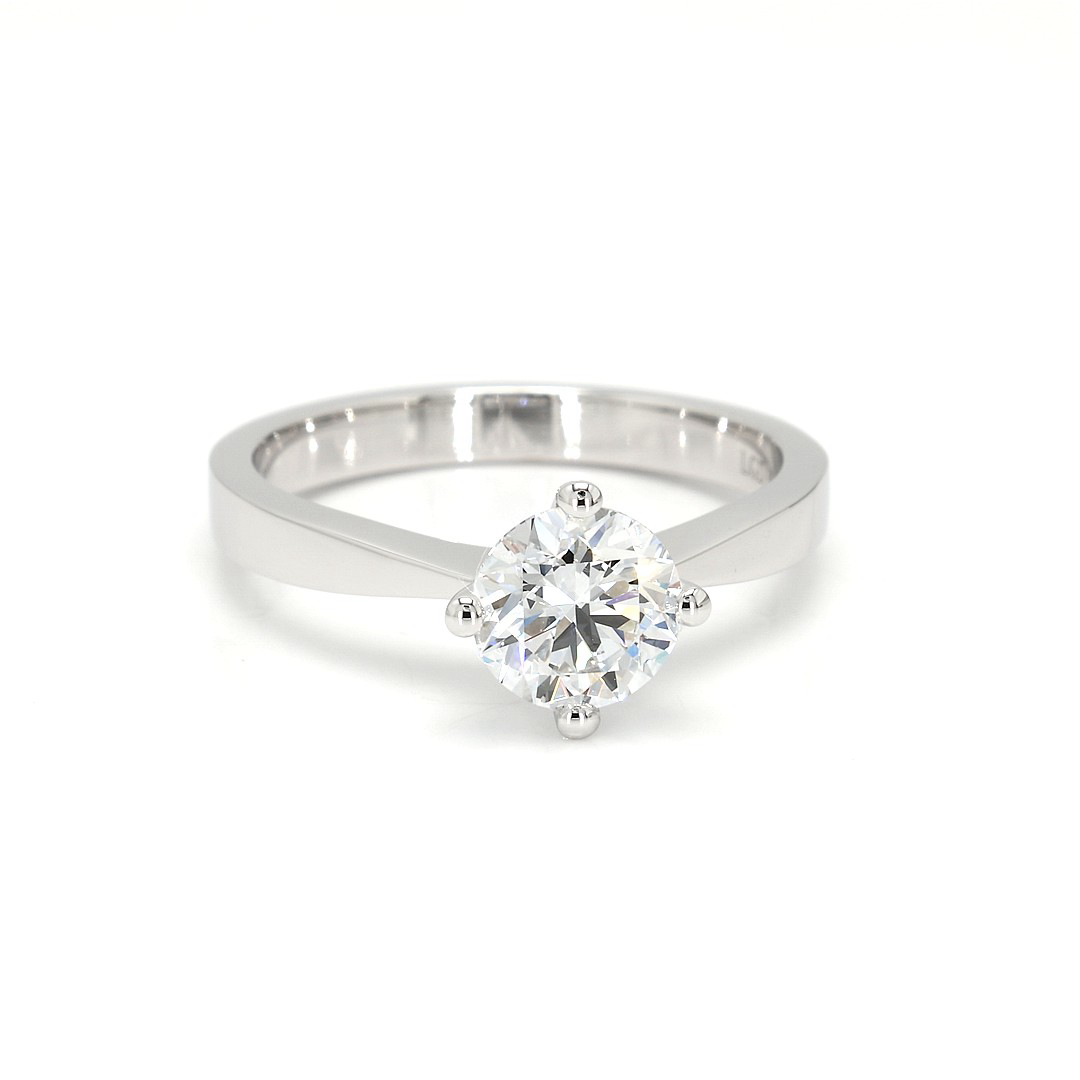 18K 1.06ct Round  Shaped Miel Ring White Frame 10