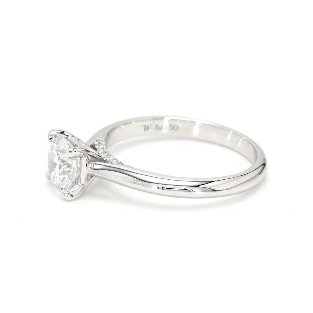 18K 1.03ct Round  Shaped Alice Ring White Frame 2