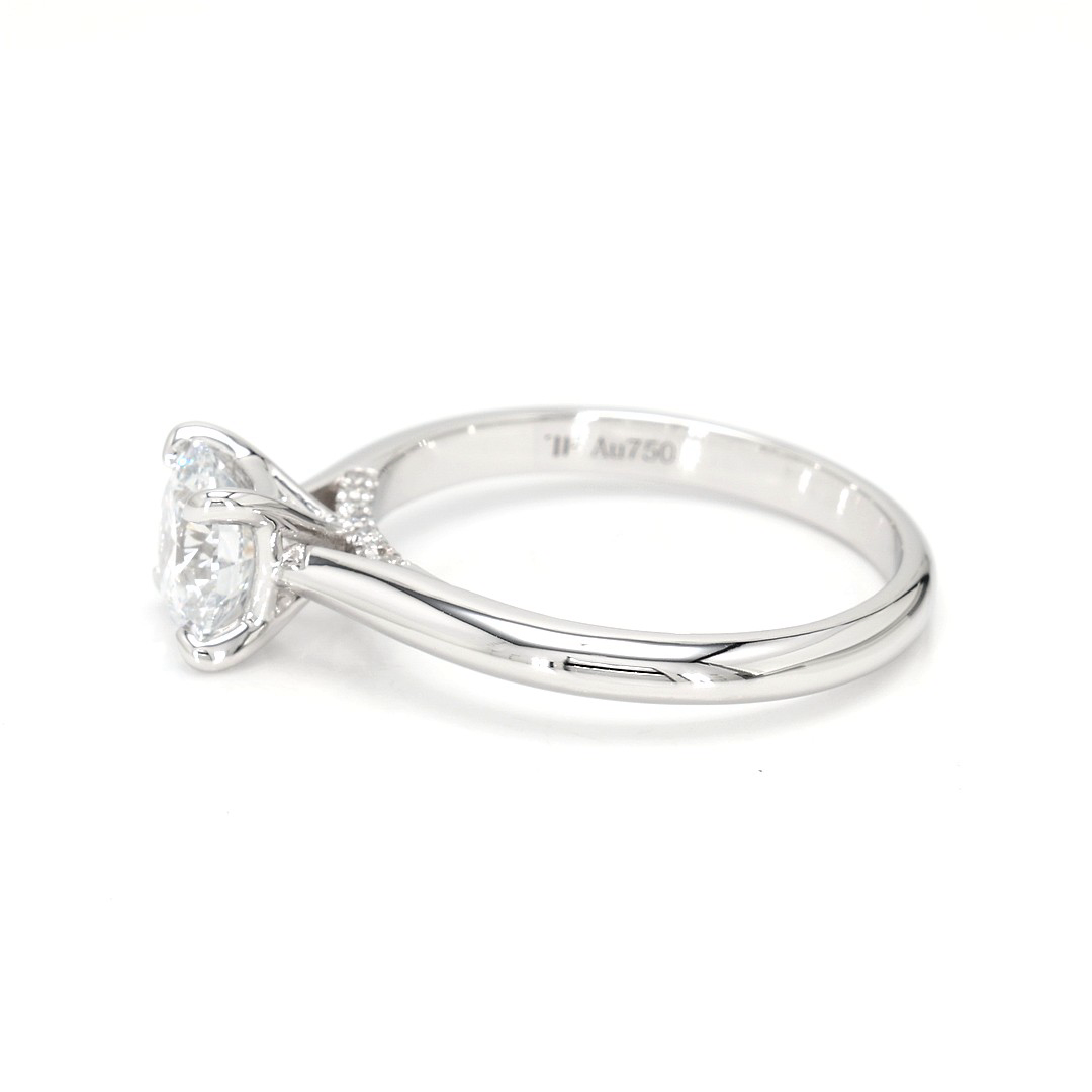 18K 1.03ct Round  Shaped Alice Ring White Frame 13