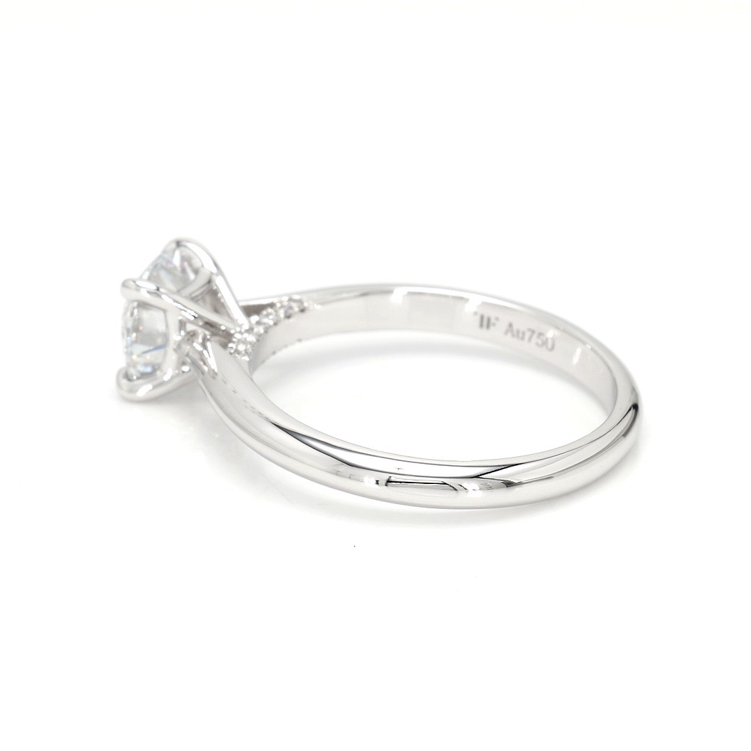 18K 1.03ct Round  Shaped Alice Ring White Frame 14
