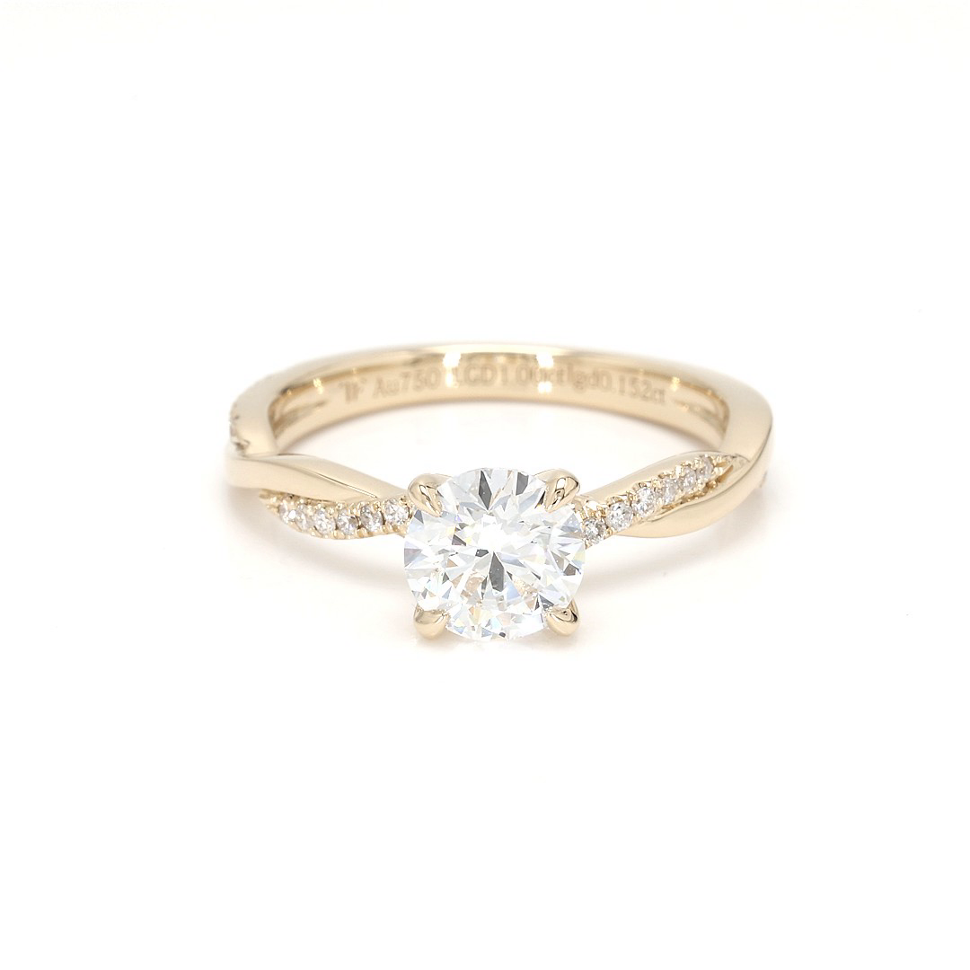 18K 1ct Round  Shaped Yves Ring Yellow Frame 0