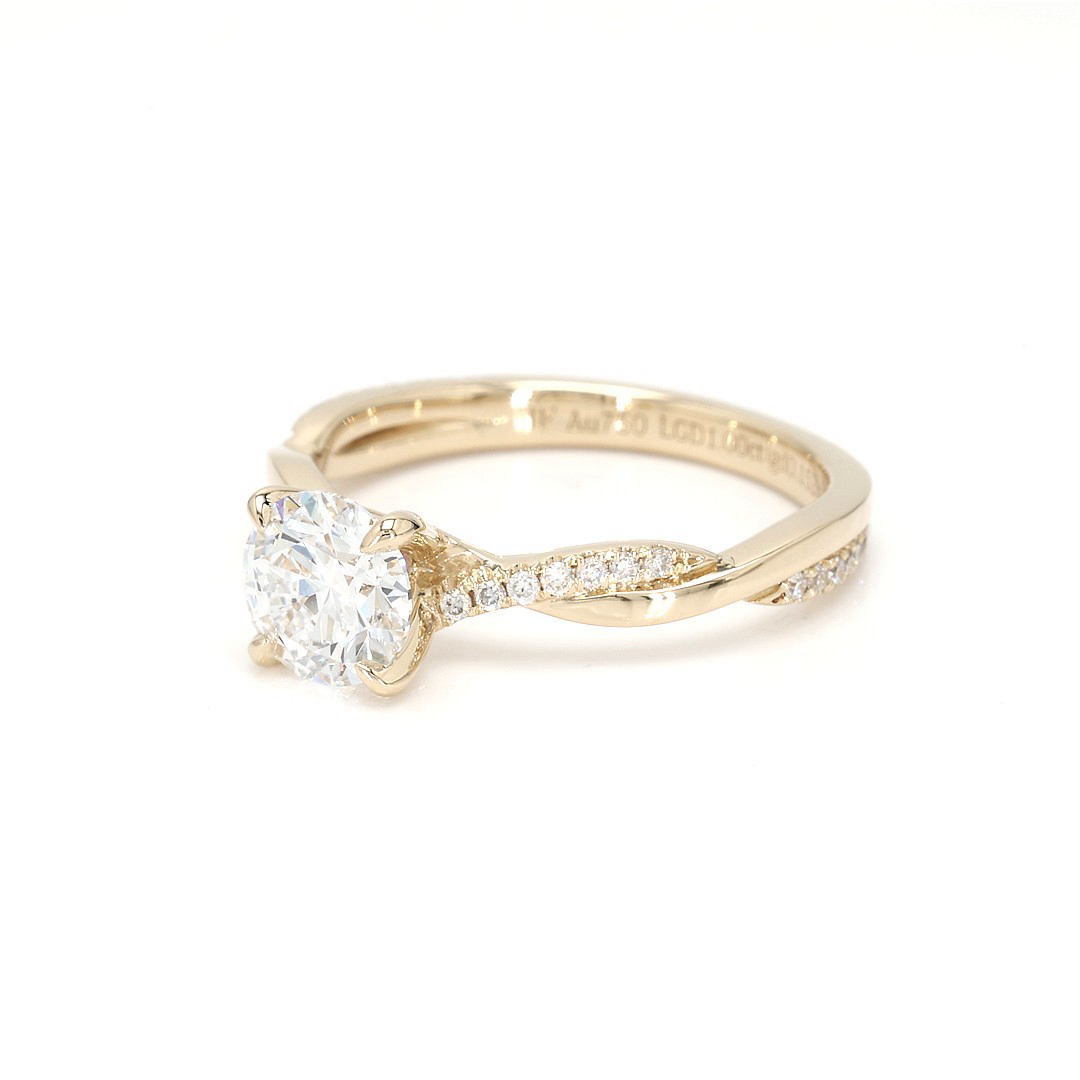 18K 1ct Round  Shaped Yves Ring Yellow Frame 1