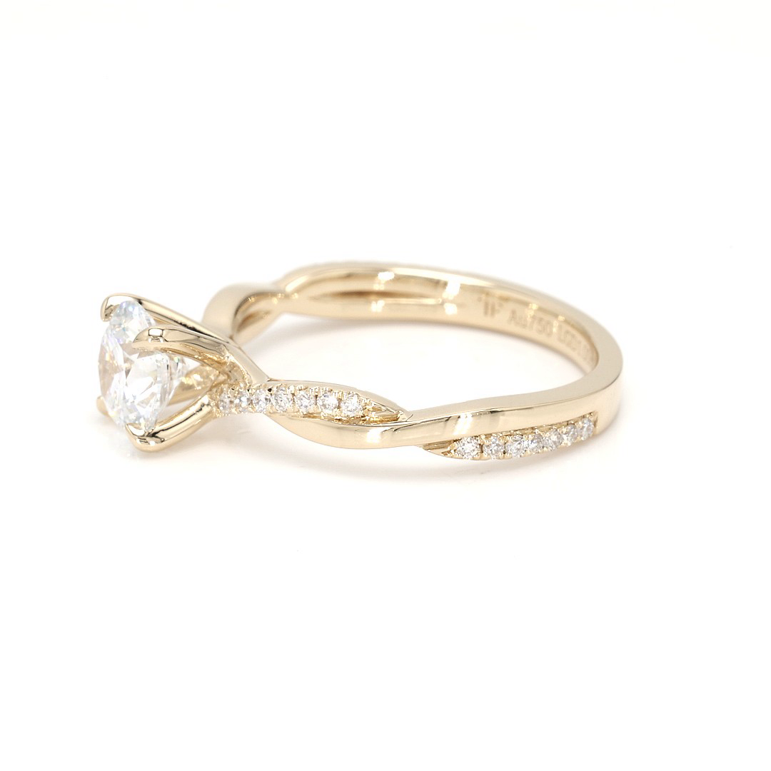 18K 1ct Round  Shaped Yves Ring Yellow Frame 2