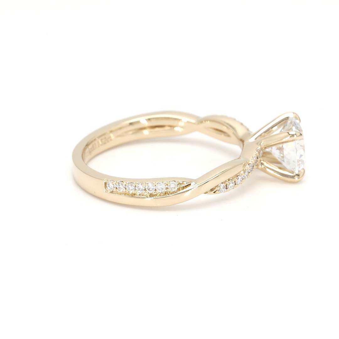 18K 1ct Round  Shaped Yves Ring Yellow Frame 8