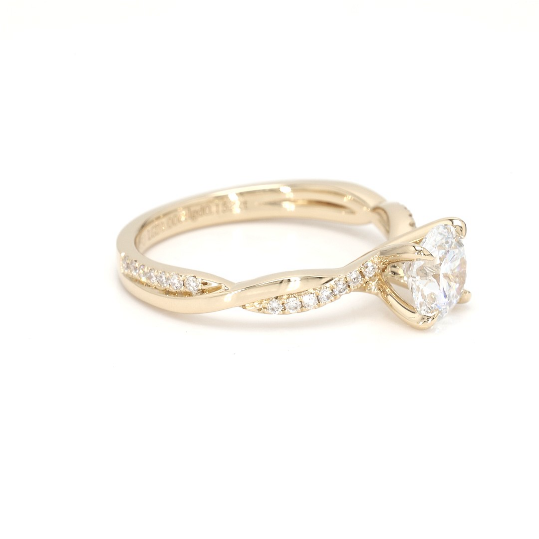 18K 1ct Round  Shaped Yves Ring Yellow Frame 9
