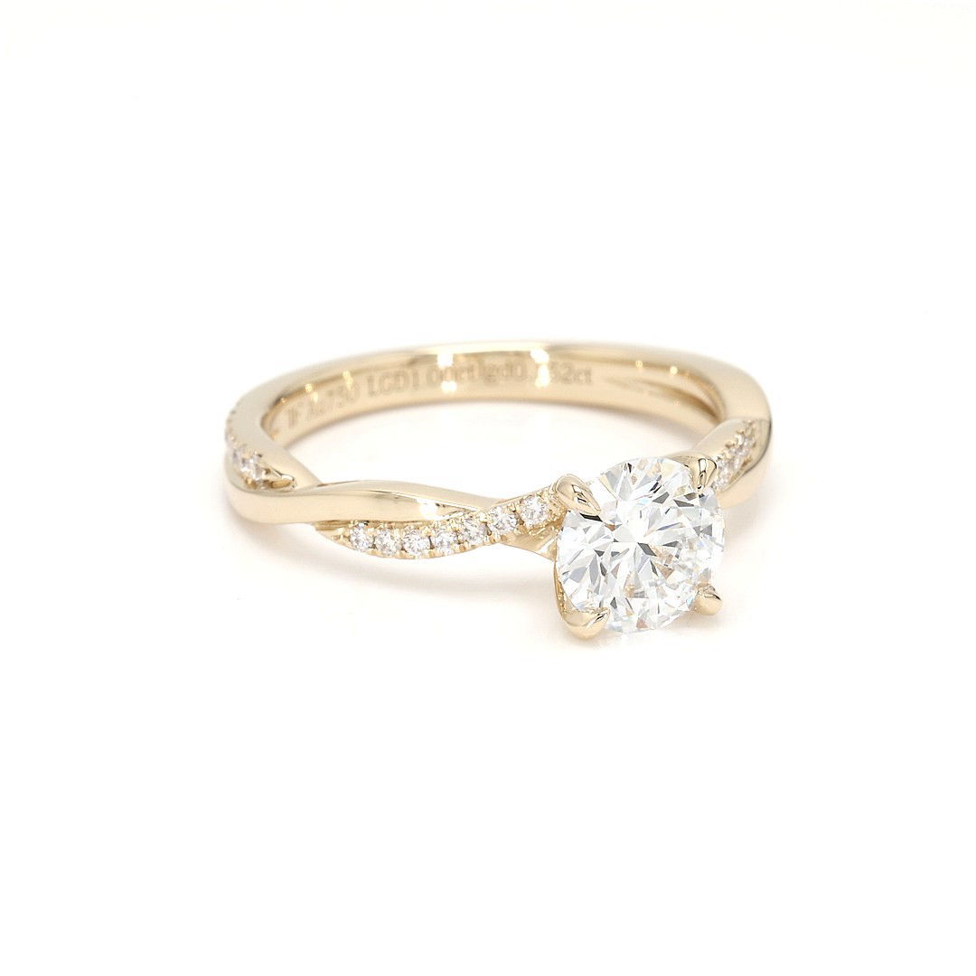 18K 1ct Round  Shaped Yves Ring Yellow Frame 10
