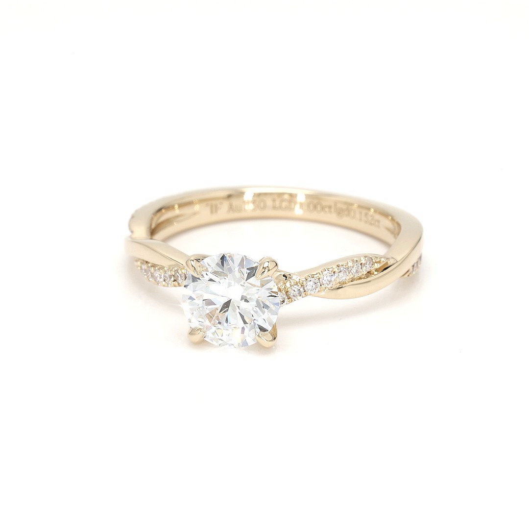 18K 1ct Round  Shaped Yves Ring Yellow Frame 11