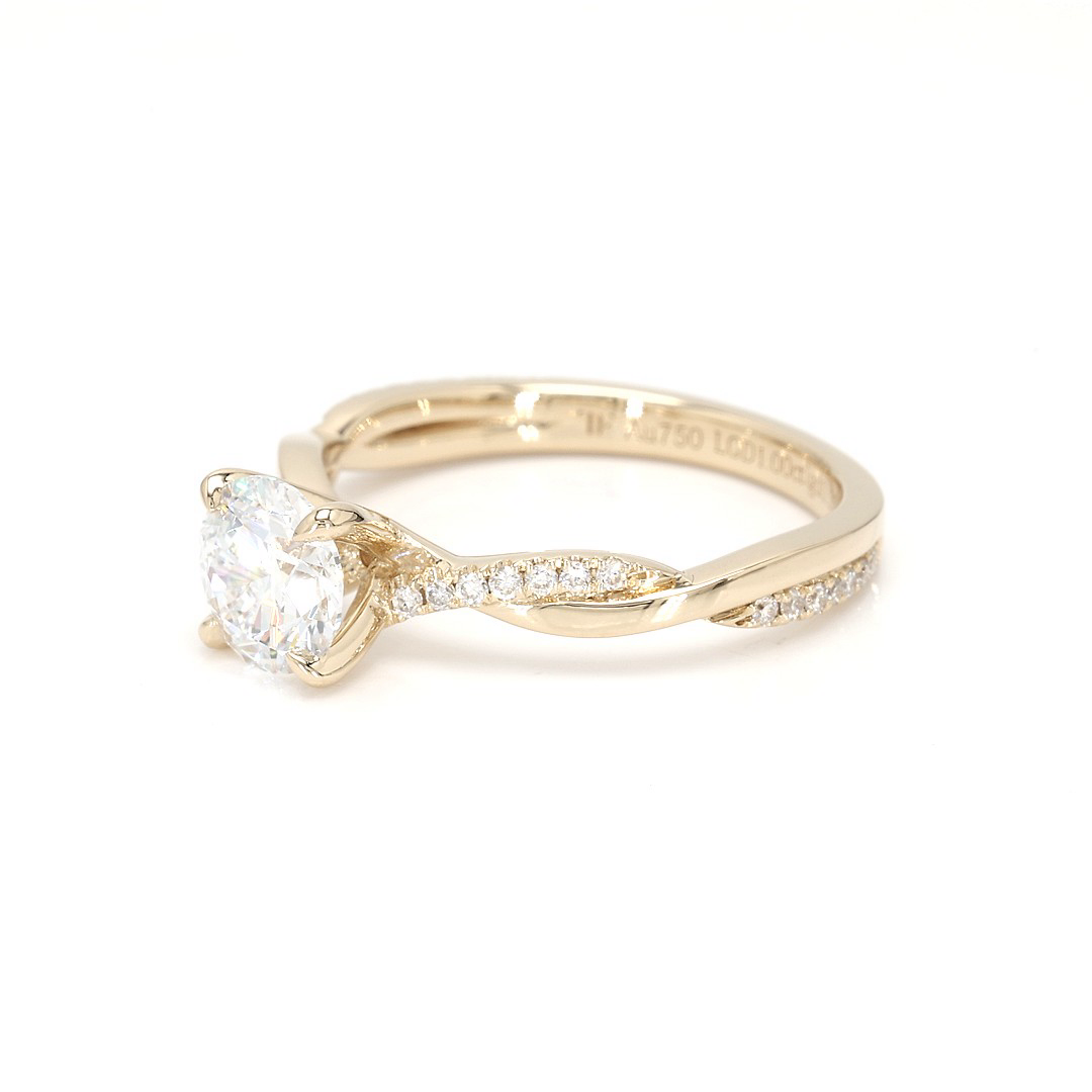 18K 1ct Round  Shaped Yves Ring Yellow Frame 12