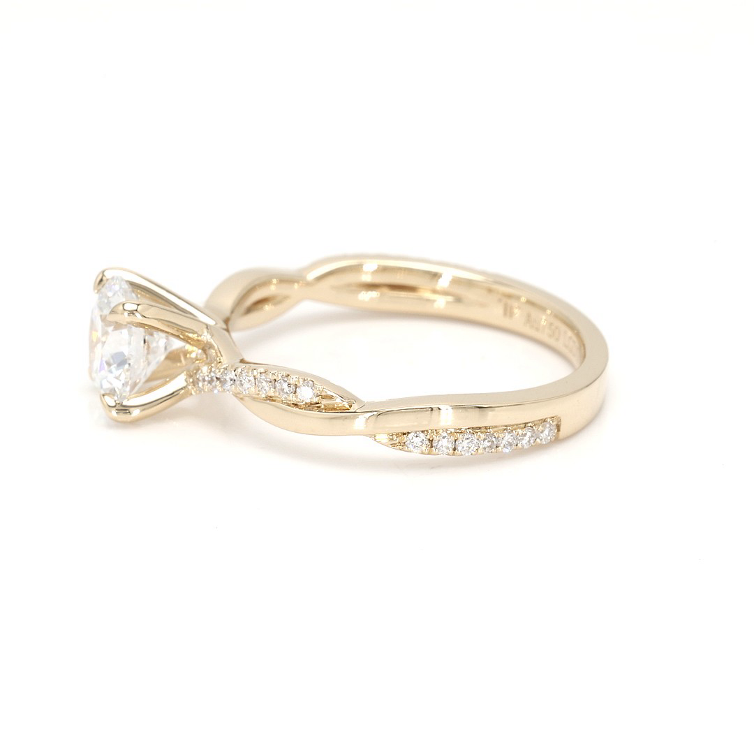 18K 1ct Round  Shaped Yves Ring Yellow Frame 13