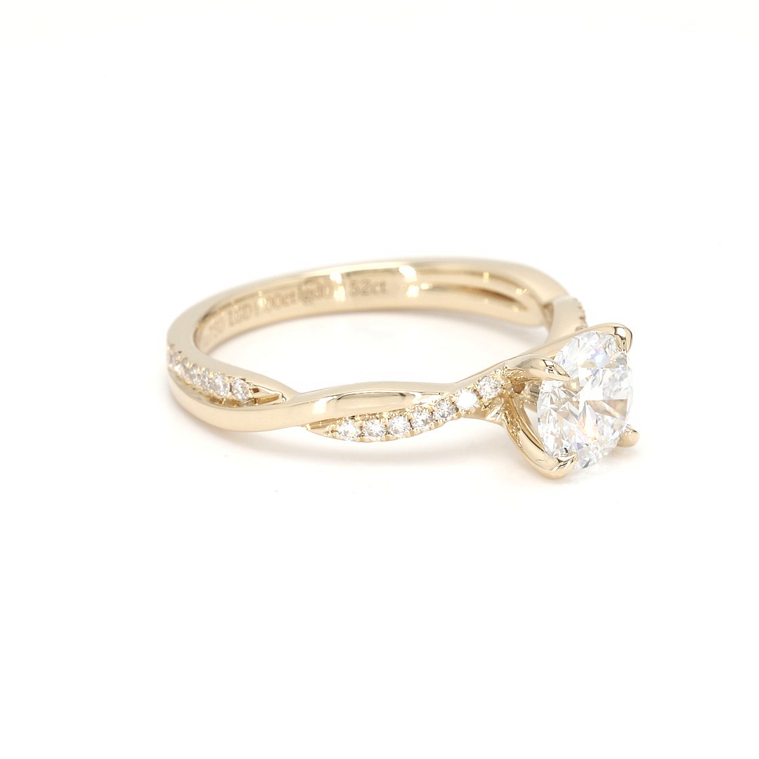 18K 1ct Round  Shaped Yves Ring Yellow Frame 20