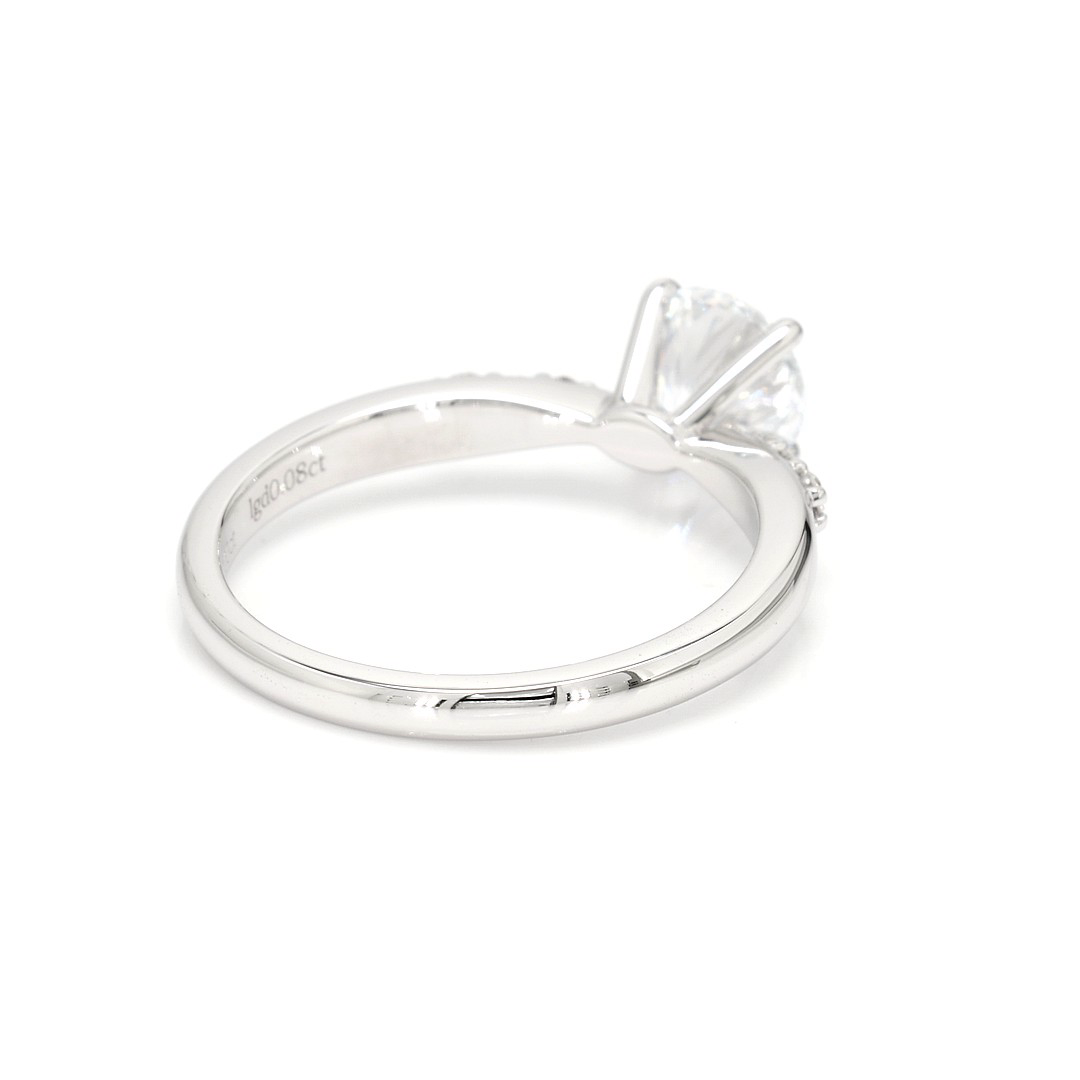 18K 1ct Round  Shaped Olivia Ring White Frame 3